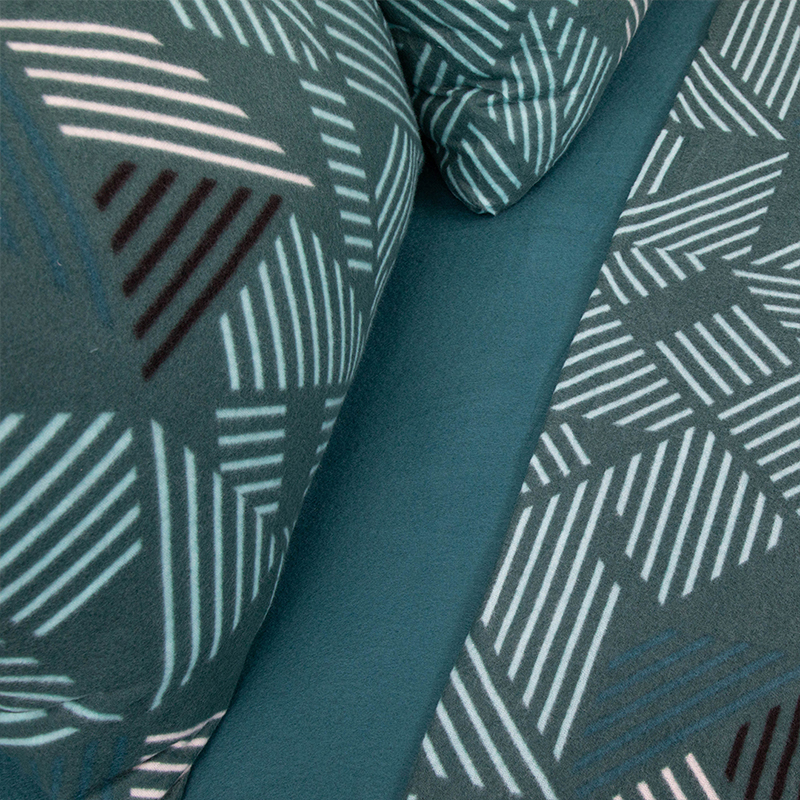 Sábanas de Polar Composé King / Trama Petróleo Turquesa - Doral - Imagen 2