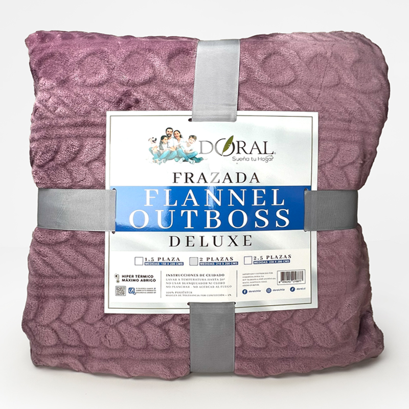 Frazada Flannel Outboss Deluxe 2 Plazas / Morado - Doral
