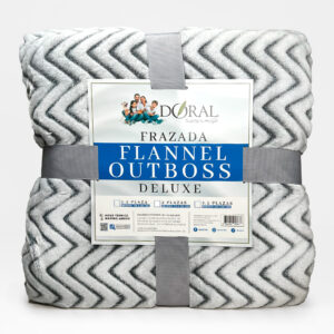 Frazada Flannel Outboss Deluxe 2 Plazas / ZigZag Gris - Doral