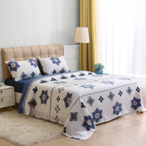 Sábanas Polar Composé 1.5 Plazas / Flor Azul Blanco - Doral