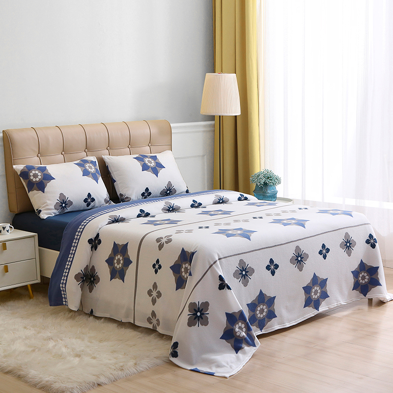 Sábanas Polar Composé 1.5 Plazas / Flor Azul Blanco - Doral