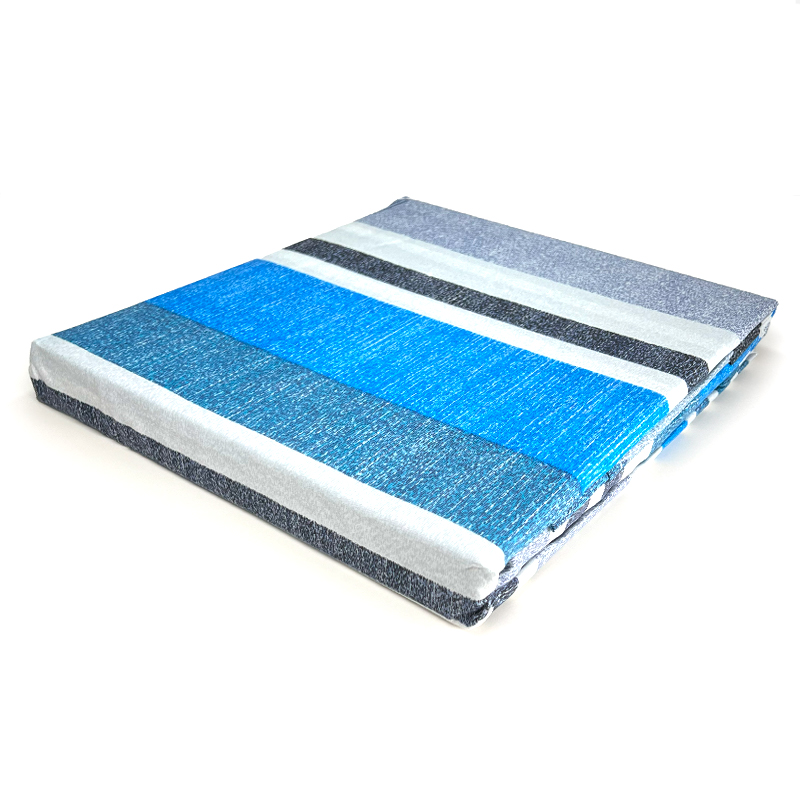 Sábanas Micro Piel Durazno 2 plazas / Franjas Azul Gris - Doral