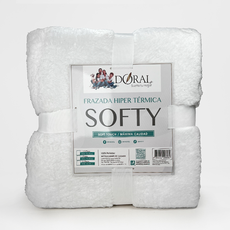 Frazada Softy 1.5 Plazas / Blanco - Doral