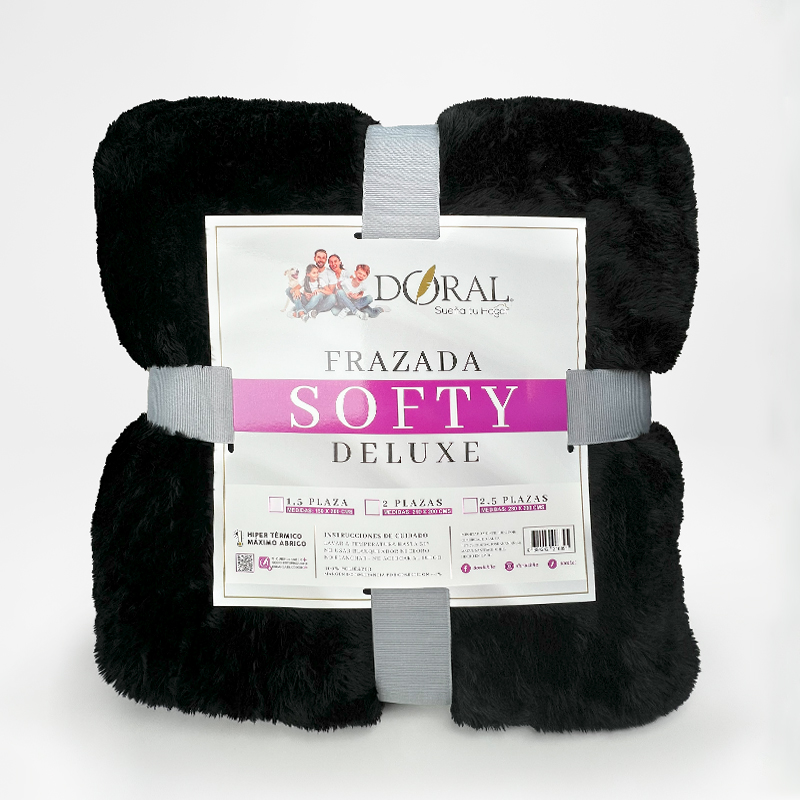 Frazada Softy 1.5 Plazas / Negro - Doral