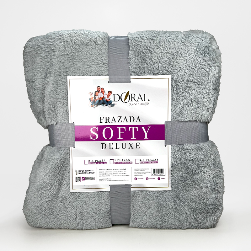 Frazada Softy 2 Plazas / Gris - Doral