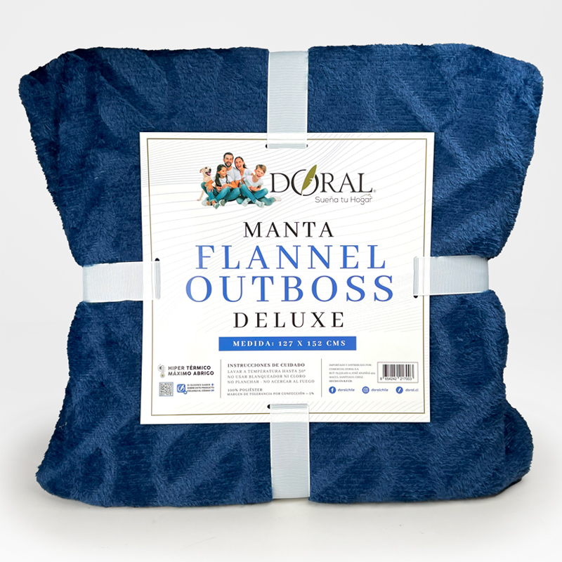 Manta Flannel Outboss Deluxe / Azul Marino - Doral