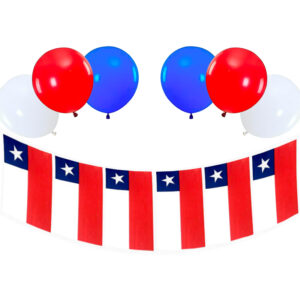 Set Dieciochero Guirnalda Bandera Plástica 10 Mts. + 9 Globos - Big Party