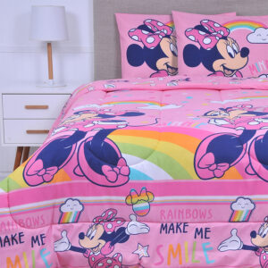 Plumón Microfibra Reversible 2 plazas / Minnie Rainbow Asia  - Mashini