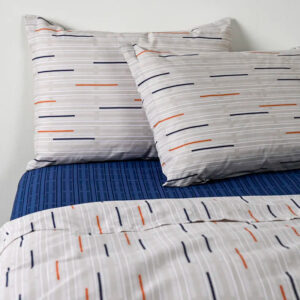 Juego de Sábanas Estampadas 144 Hilos 2 Plazas / Trazos Beige - American Family by Cannon