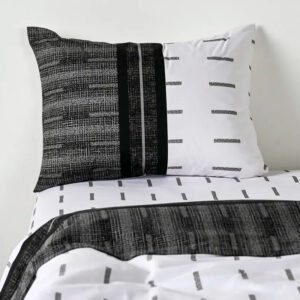 Juego de Sábanas Estampadas 144 Hilos 1.5 Plazas / Vías Negro - American Family by Cannon