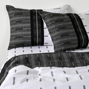 Juego de Sábanas Estampadas 144 Hilos 2 Plazas / Vías Negro - American Family by Cannon