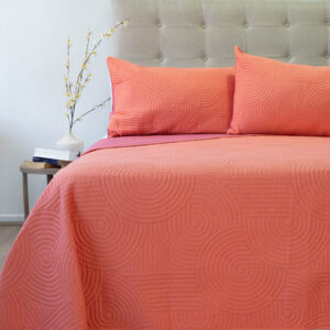 Quilt Hotpress Liso Bicolor 2 Plazas / Salmón y Rosa - Doral