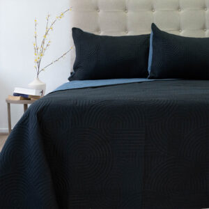 Quilt Hotpress Bicolor 2.5 Plazas / Negro y Azul - Doral