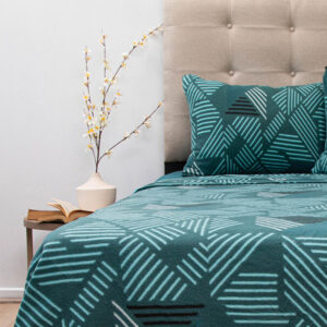 Sábanas Polar Composé 1.5 Plazas / Trama Petróleo Turquesa - Doral