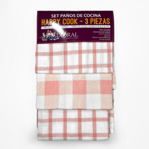 Set 3 Paños de Cocina Happy Cook / Rosa - Doral