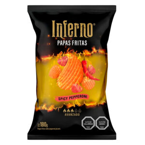 Papas Pepperoni Spicy Cheddar 180 gr. - Inferno