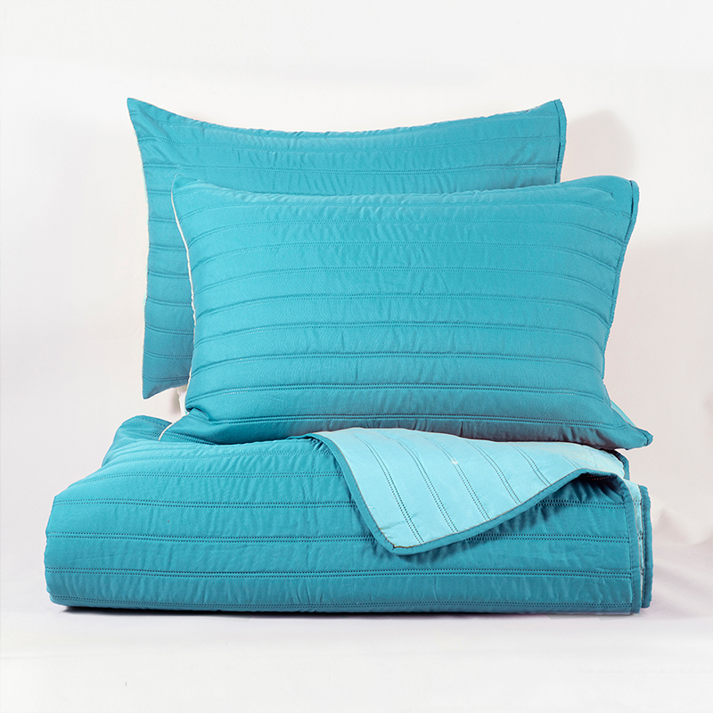 Quilt Toledo Liso 2 Plazas / Calypso y Celeste - Mashini - Imagen 2