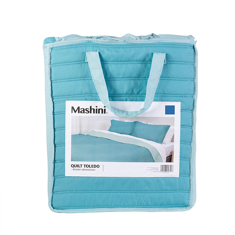 Quilt Toledo Liso 2 Plazas / Calypso y Celeste - Mashini - Imagen 4