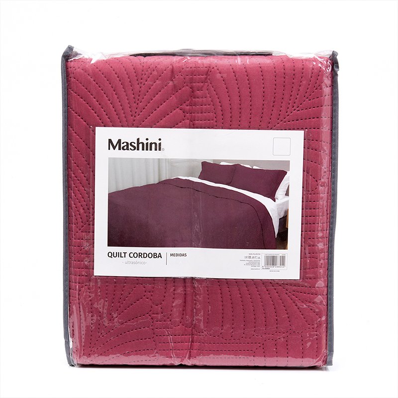 Quilt Cordoba Liso 2.5 Plazas / Burdeo - Mashini - Imagen 4