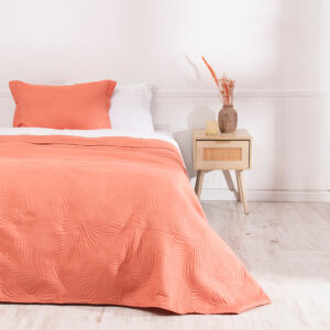 Quilt Cordoba Liso 1.5 Plazas / Naranjo - Mashini