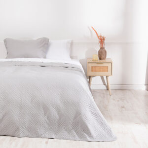 Quilt Cordoba Liso 1.5 Plazas / Gris - Mashini