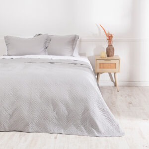 Quilt Cordoba Liso 2 Plazas / Gris - Mashini