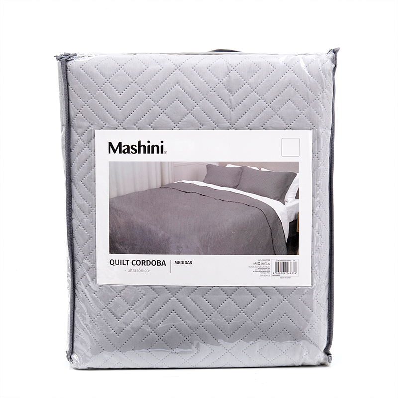 Quilt Cordoba Liso 2 Plazas / Gris - Mashini - Imagen 4