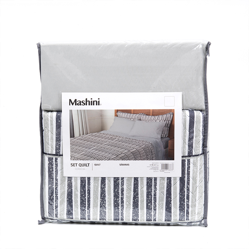 Quilt + Sábana Estampado 1.5 Plaza / Piano - Mashini - Imagen 4