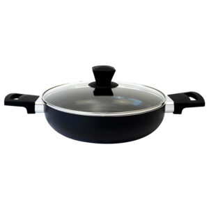 Arrocera Lombardi C/Tapa Vidrio 26cm / Negro - Doral