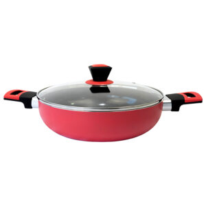 Arrocera Lombardi C/Tapa Vidrio 26cm / Rojo - Doral