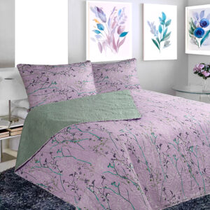 Quilt Hotpress Estampado 1.5 plazas / Ramas Lavanda y Verde - Doral