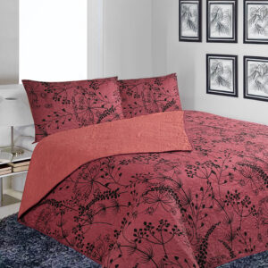 Quilt Hotpress Estampado 2.5 Plazas / Ramas Guinda y Negro - Doral