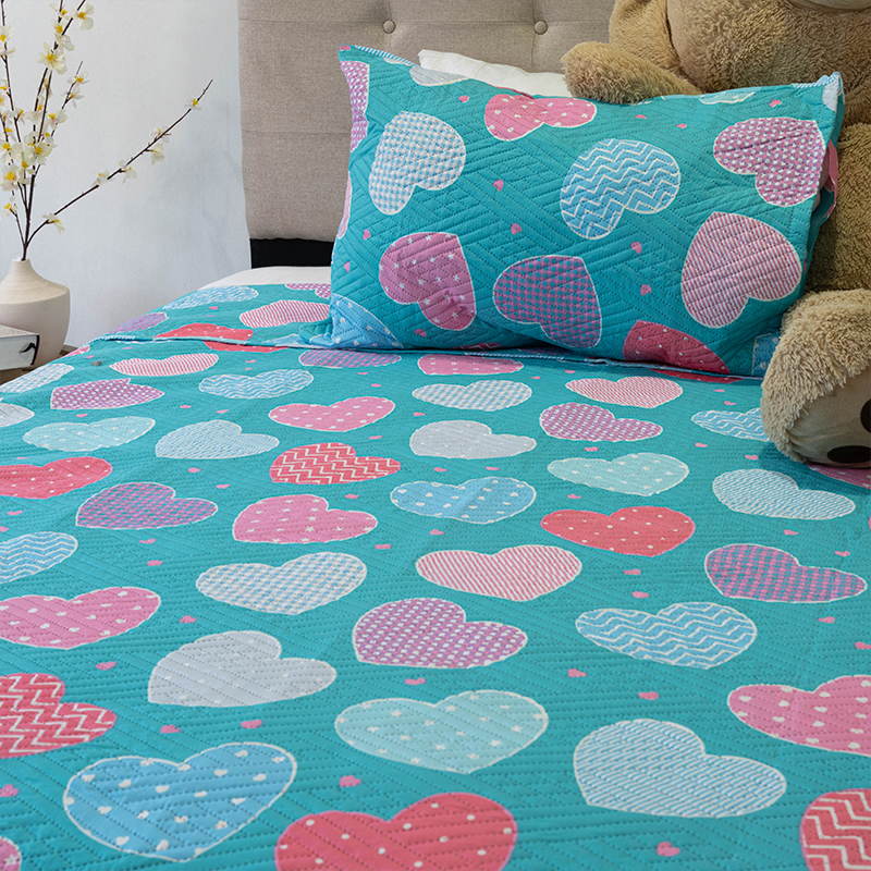Quilt Hotpress Estampado Infantil 1.5 plazas / Corazones- Doral - Imagen 3