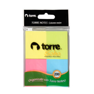 Notas 4 Und. 5.1x3.8 cm. Neón 200 Hojas - Torre