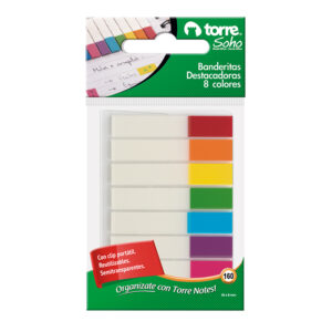 Blíster Banderitas Destacadoras 8 colores 160 Und. - Torre