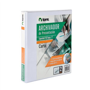 Archivador de Presentación Carta 2 anillos 1" Blanco - Torre
