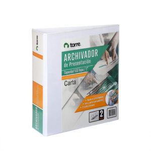 Archivador de Presentación Carta 2 anillos 2" Blanco - Torre