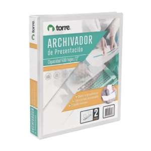 Archivador de Presentación Oficio 2 anillos 2" Blanco - Torre