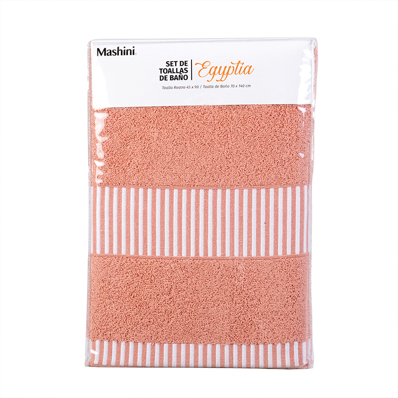 Set 2 Toallas Egyptia 460gr. / Coral - Mashini - Imagen 3