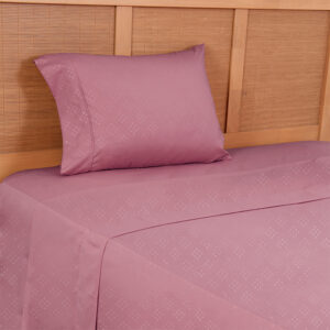 Sábanas Microfibra Embossed 1.5 Plazas / Rosado - Plumetti