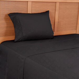 Sábanas Microfibra Embossed 1.5 Plazas / Negro - Plumetti