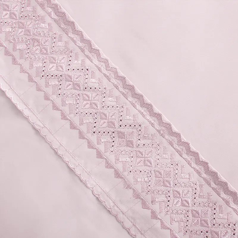 Sábanas Microfibra Broderie 2 Plazas / Rosado - Plumetti - Imagen 2