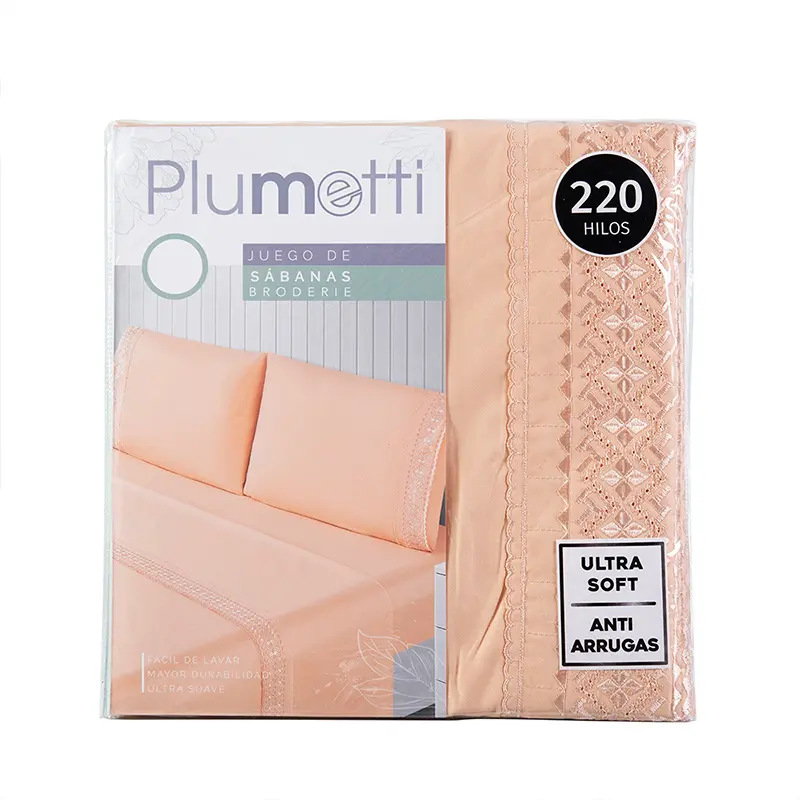 Sábanas Microfibra Broderie 1.5 Plazas / Damasco - Plumetti - Imagen 4