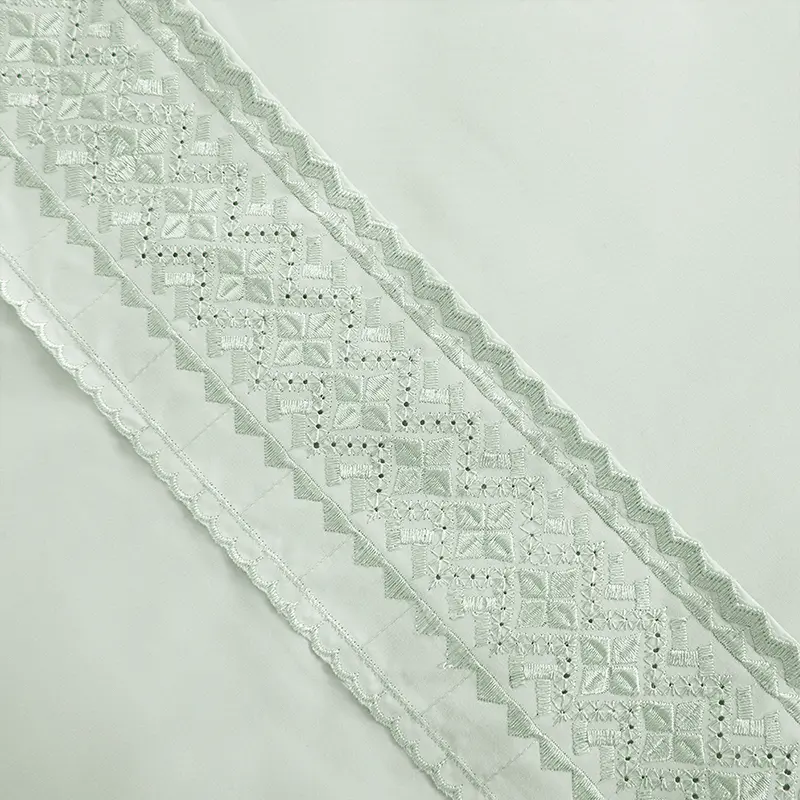 Sábanas Microfibra Broderie 1.5 Plazas / Verde - Plumetti - Imagen 2