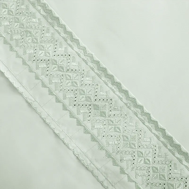 Sábanas Microfibra Broderie 2 Plazas / Verde - Plumetti - Imagen 2