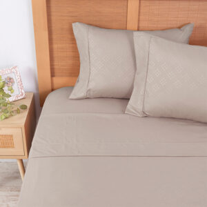 Sábana Microfibra Embossed 2.5 Plazas / Arena - Plumetti