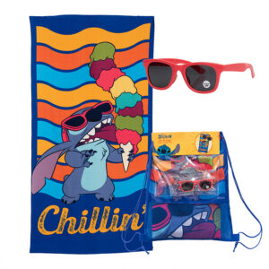 Set Toalla 70x140 cm. + Lentes de Sol / Stitch Helado - Mashini