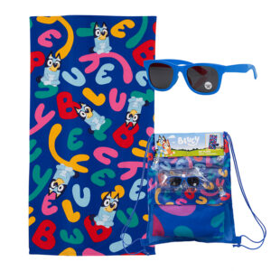 Set Toalla 70x140 cm. + Lentes de Sol / Bluey Letras - Mashini