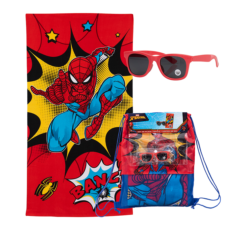 Set Toalla 70x140 cm + Lentes de Sol / Spiderman Bang - Mashini