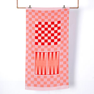 Toalla de Playa + Juego 70x150 cm. / Dama Rosado - Mashini